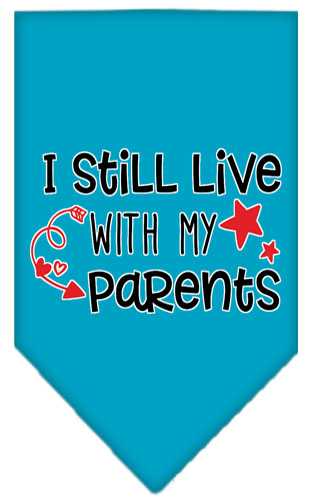 Still Live with my Parents Screen Print Pet Bandana Turquoise Large
